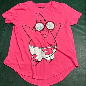 Pink Patrick Star Graphic T-shirt SpongeBob SquarePants